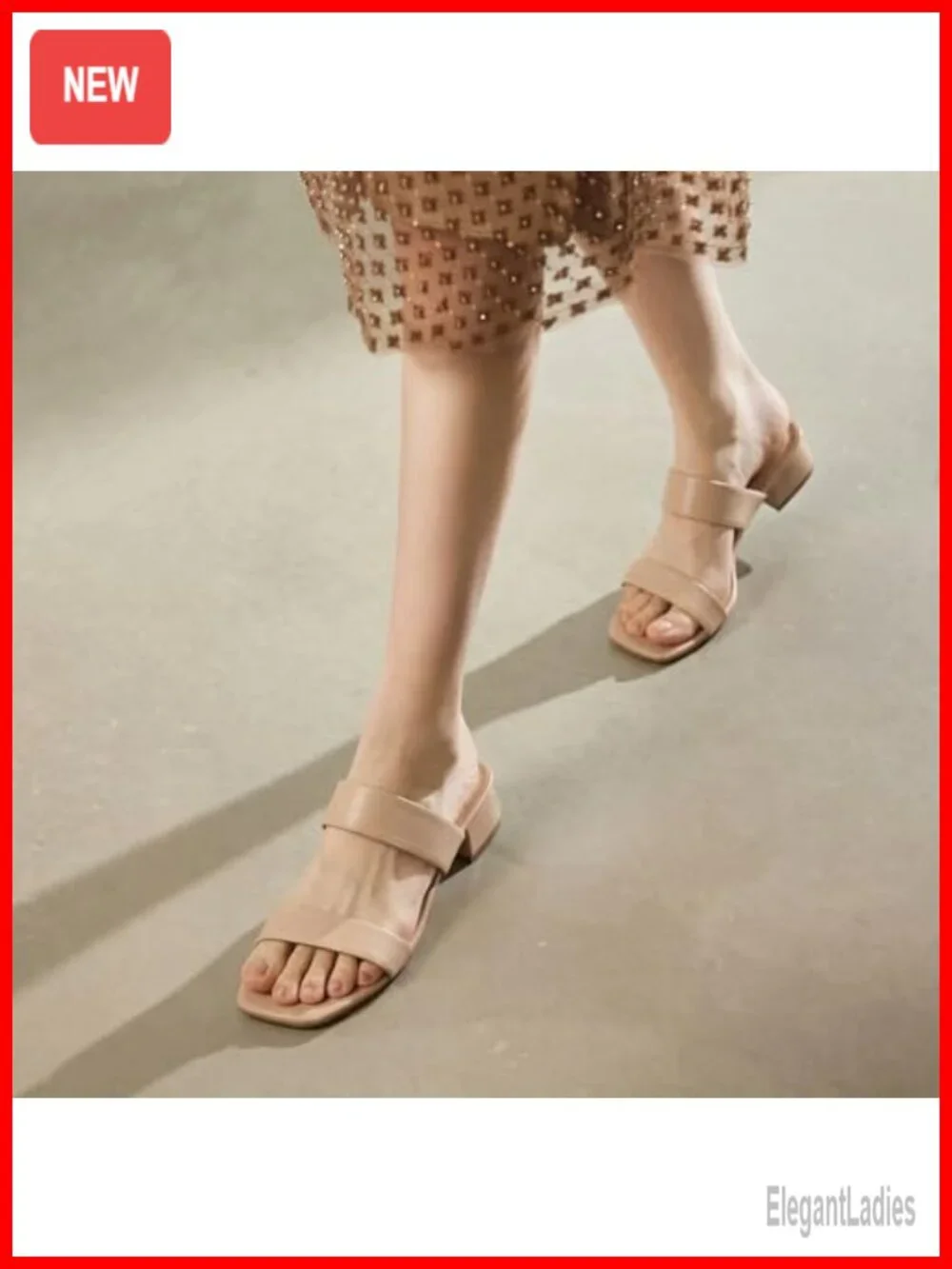 DOBOLIN Women's Dressy Sandals Low 1.4-Inch Block Heel Wide Feet Friendly Faux